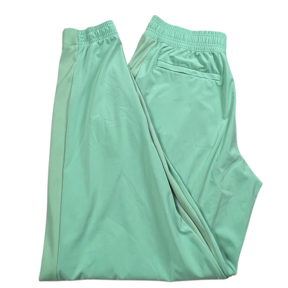 Athleta Womens 8 Green Brooklyn Joggers High Rise Pull On Zip Pockets #530631